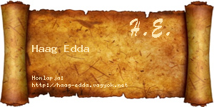 Haag Edda névjegykártya